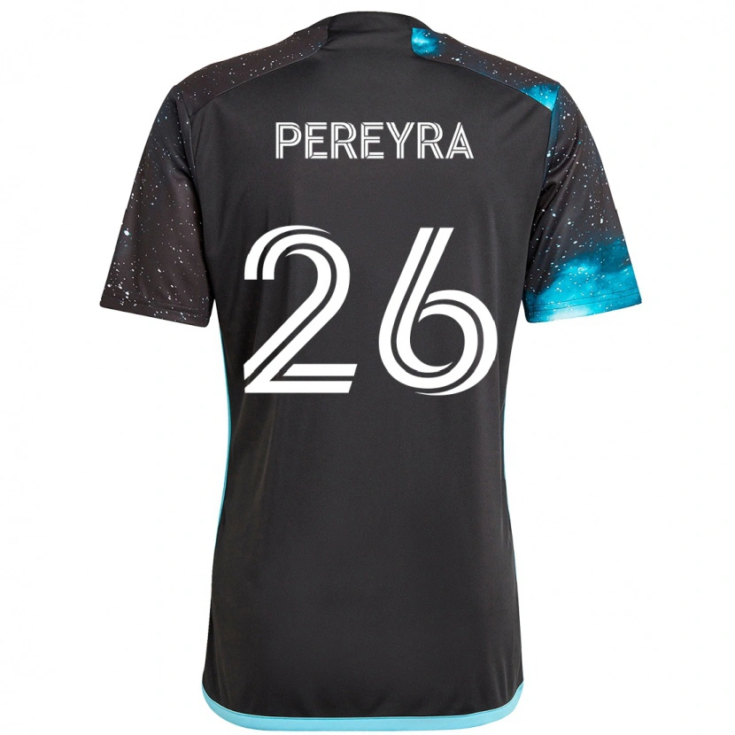 Danxen Heren Joaquín Pereyra #26 Zwart Blauw Thuisshirt Thuistenue 2025/26 T-Shirt
