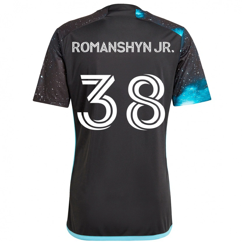 Danxen Heren Kage Romanshyn Jr. #38 Zwart Blauw Thuisshirt Thuistenue 2025/26 T-Shirt