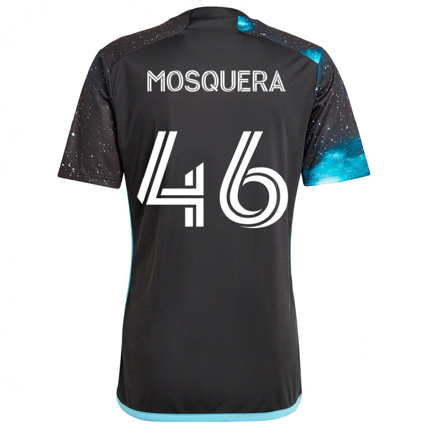 Danxen Heren Juan Camilo Mosquera #46 Zwart Blauw Thuisshirt Thuistenue 2025/26 T-Shirt