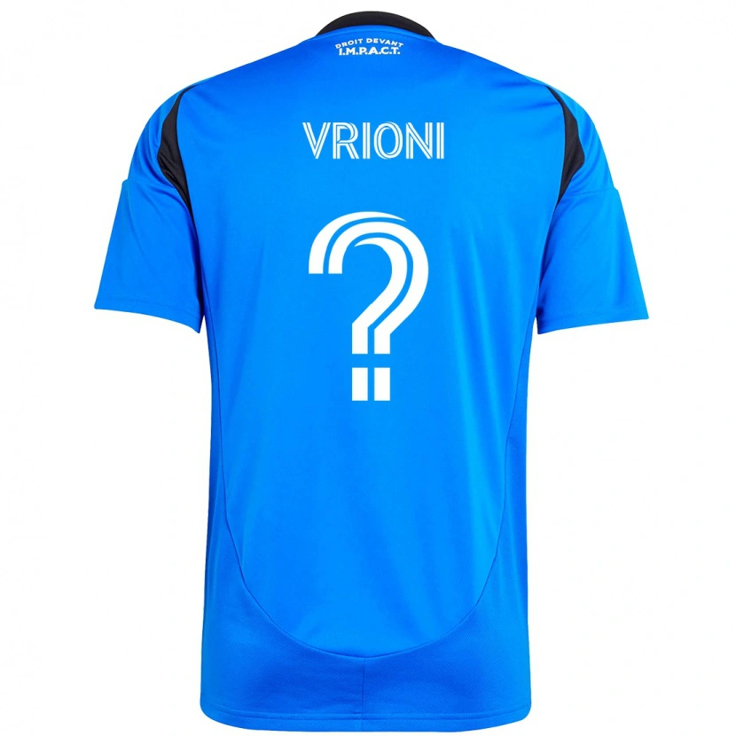 Danxen Heren Giacomo Vrioni #0 Donkerblauw Zwart Thuisshirt Thuistenue 2025/26 T-Shirt