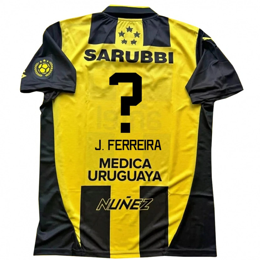Danxen Heren Joaquín Ferreira #0 Geel Zwart Thuisshirt Thuistenue 2025/26 T-Shirt