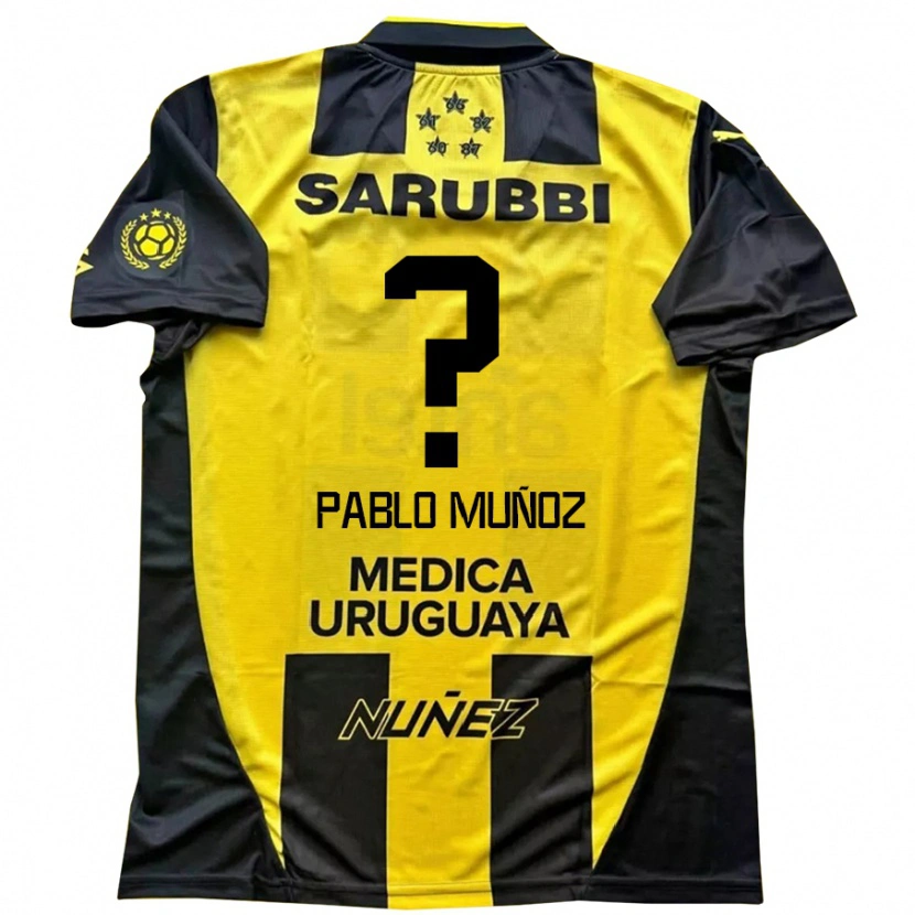 Danxen Heren Juan Pablo Muñoz #0 Geel Zwart Thuisshirt Thuistenue 2025/26 T-Shirt