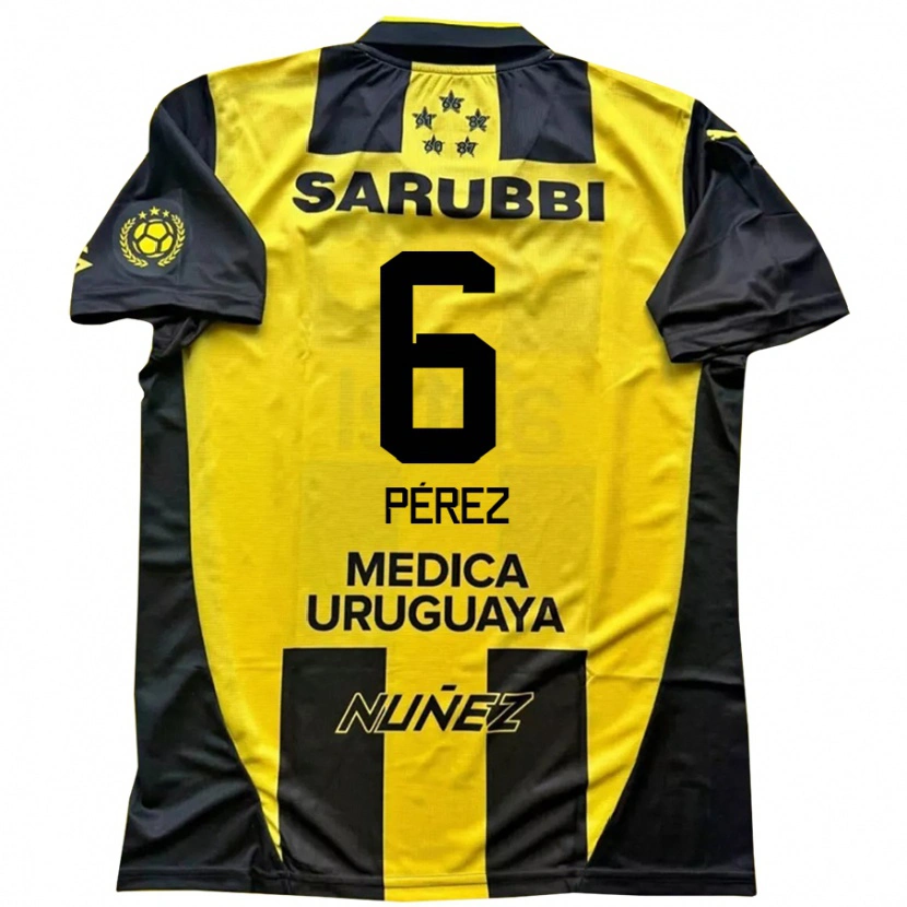 Danxen Heren Rodrigo Pérez #6 Geel Zwart Thuisshirt Thuistenue 2025/26 T-Shirt