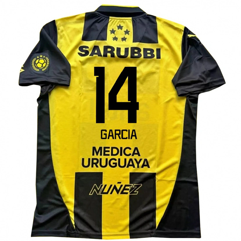 Danxen Heren Damián García #14 Geel Zwart Thuisshirt Thuistenue 2025/26 T-Shirt