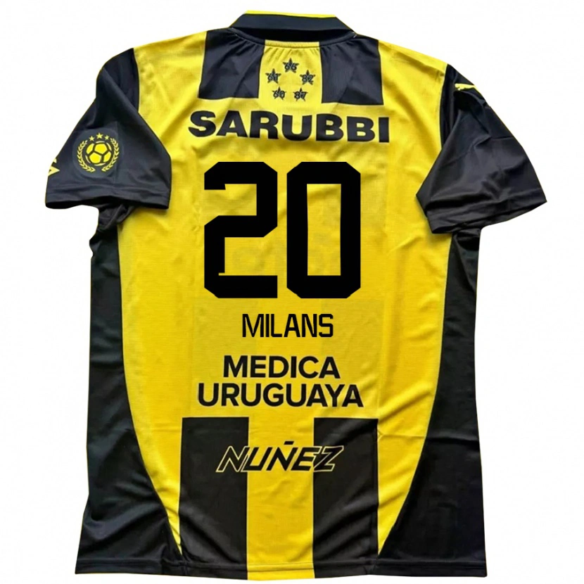Danxen Heren Pedro Milans #20 Geel Zwart Thuisshirt Thuistenue 2025/26 T-Shirt