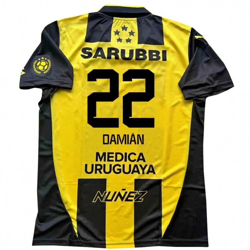 Danxen Heren Damián Suárez #22 Geel Zwart Thuisshirt Thuistenue 2025/26 T-Shirt