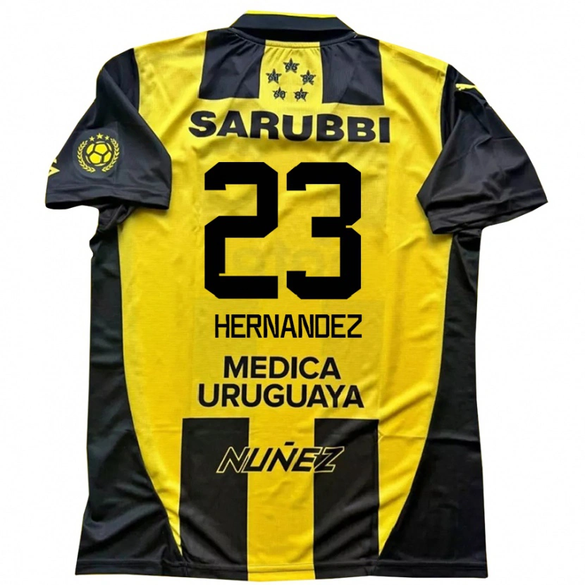 Danxen Heren Abel Hernandez #23 Geel Zwart Thuisshirt Thuistenue 2025/26 T-Shirt