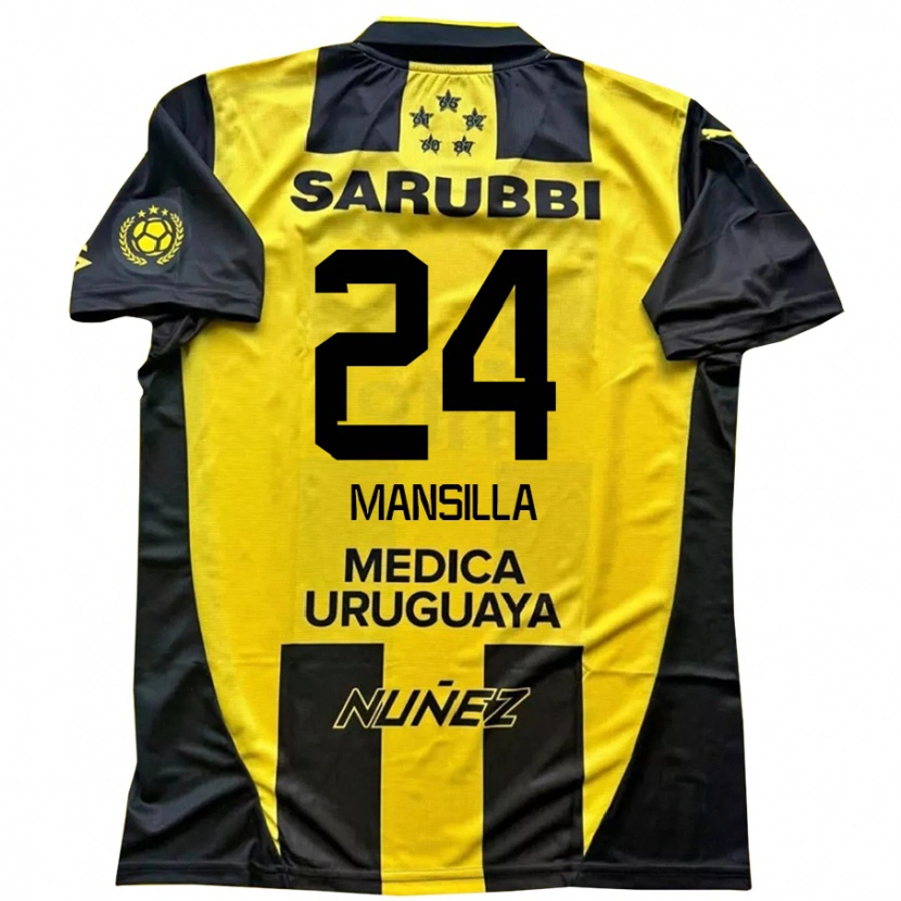 Danxen Heren Brian Mansilla #24 Geel Zwart Thuisshirt Thuistenue 2025/26 T-Shirt