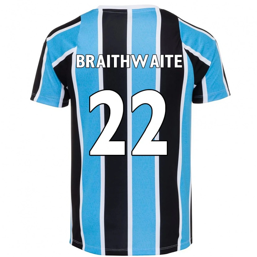 Danxen Heren Martin Braithwaite #22 Blauw Zwart Wit Thuisshirt Thuistenue 2025/26 T-Shirt