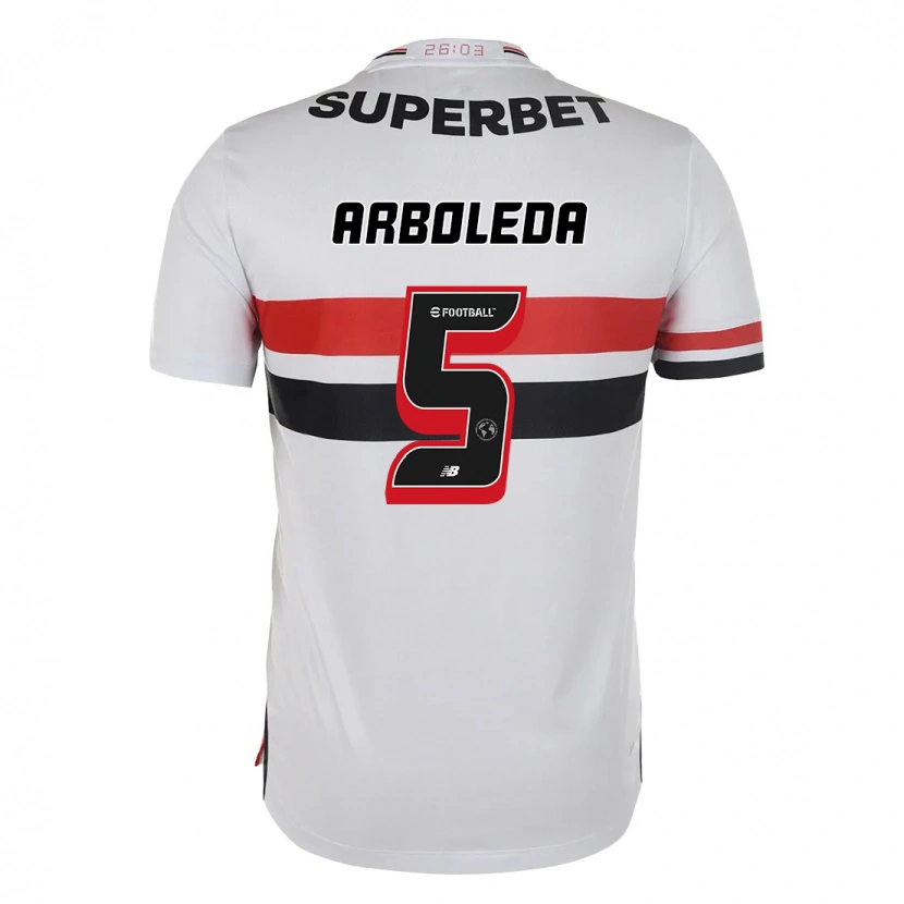 Danxen Heren Robert Arboleda #5 Rood Zwart Wit Thuisshirt Thuistenue 2025/26 T-Shirt
