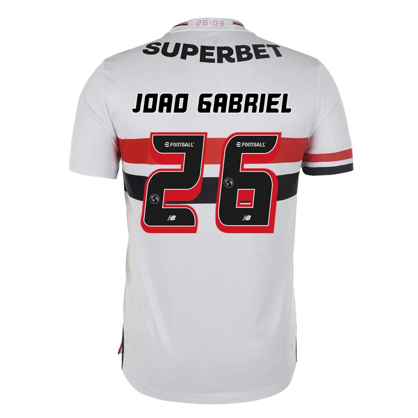 Danxen Heren João Gabriel #26 Rood Zwart Wit Thuisshirt Thuistenue 2025/26 T-Shirt