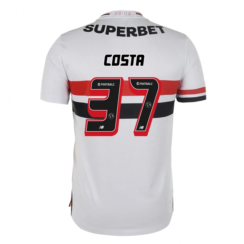 Danxen Heren Talles Costa #37 Rood Zwart Wit Thuisshirt Thuistenue 2025/26 T-Shirt