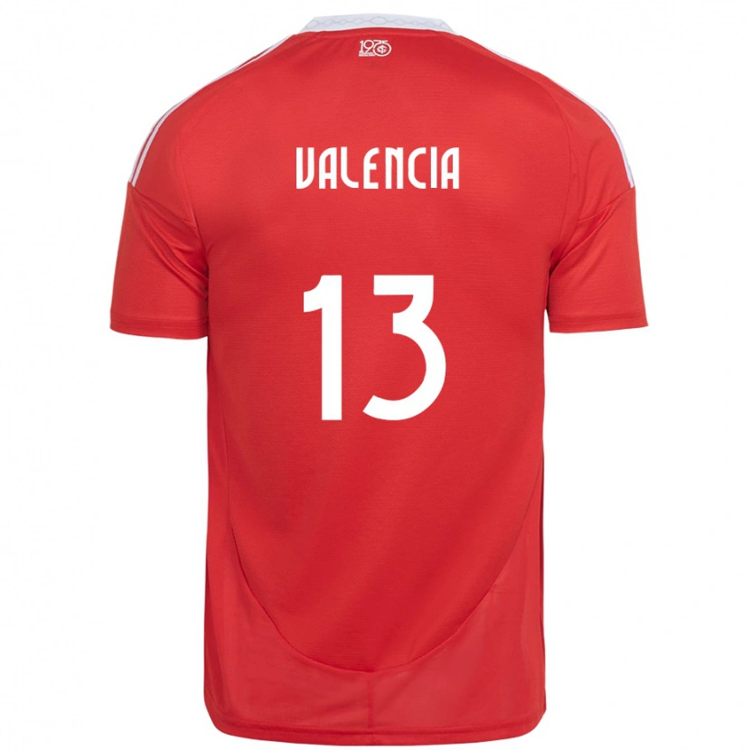 Danxen Heren Enner Valencia #13 Rood Wit Thuisshirt Thuistenue 2025/26 T-Shirt
