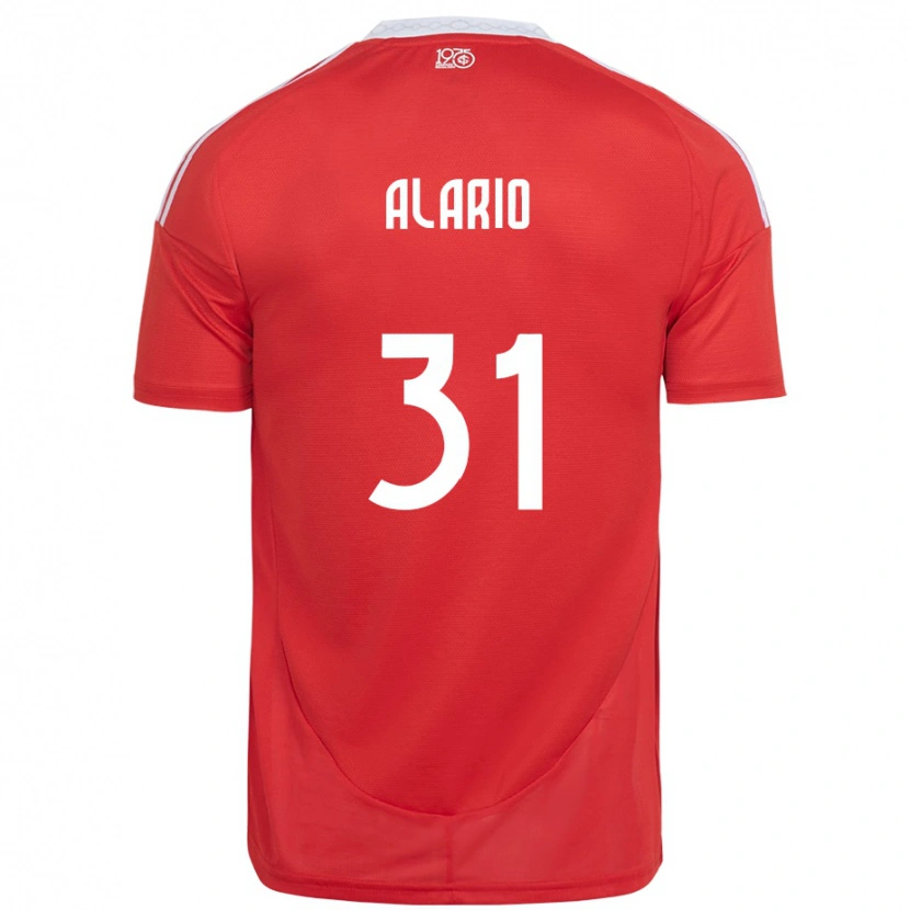 Danxen Heren Lucas Alario #31 Rood Wit Thuisshirt Thuistenue 2025/26 T-Shirt
