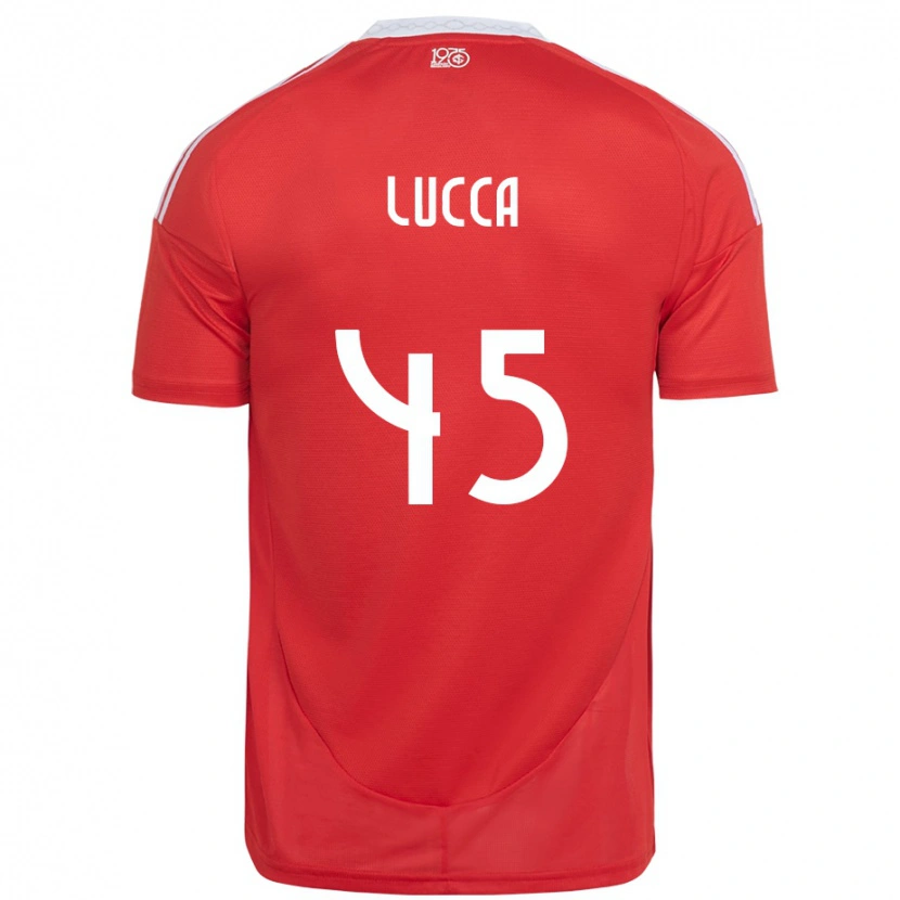 Danxen Heren Lucca #45 Rood Wit Thuisshirt Thuistenue 2025/26 T-Shirt
