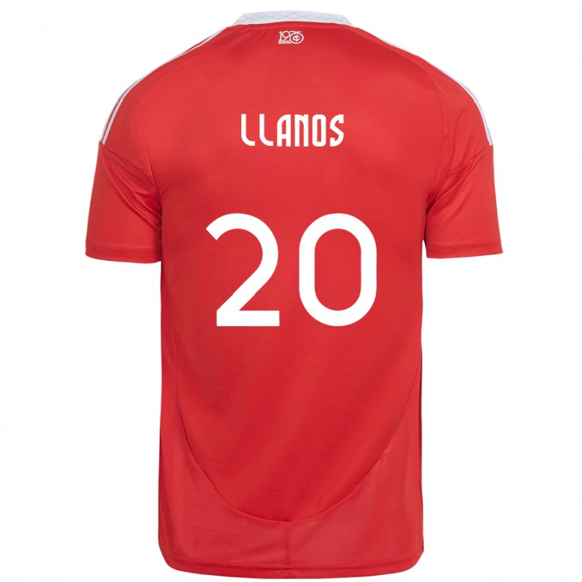 Danxen Heren Pati Llanos #20 Rood Wit Thuisshirt Thuistenue 2025/26 T-Shirt