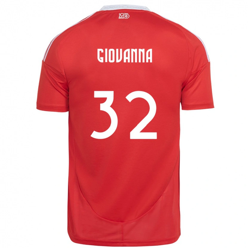 Danxen Heren Giulia Giovanna #32 Rood Wit Thuisshirt Thuistenue 2025/26 T-Shirt