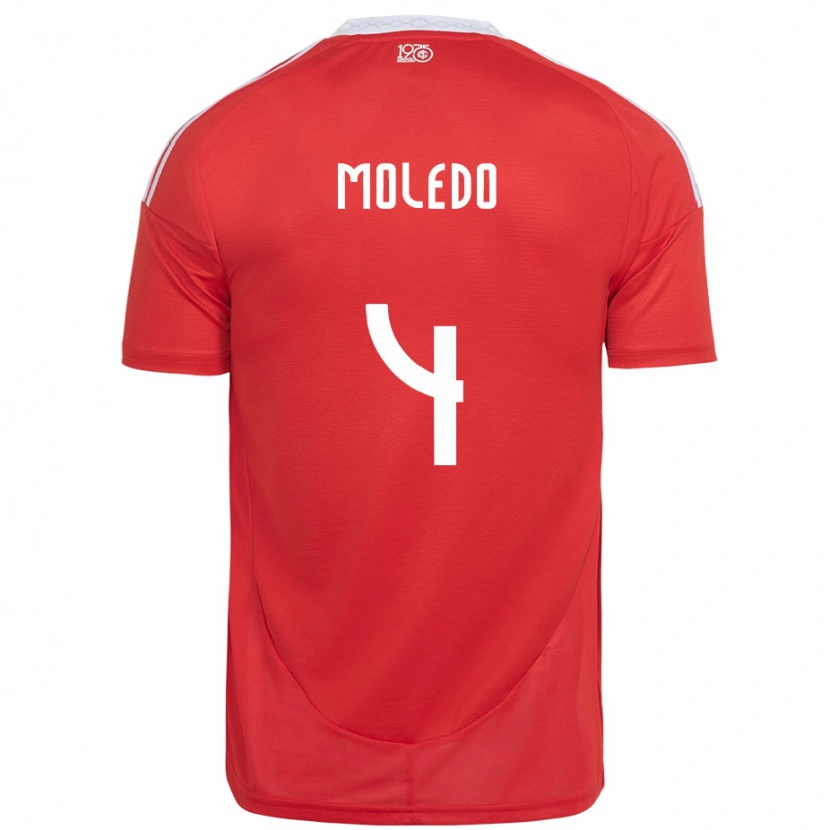 Danxen Heren Rodrigo Moledo #4 Rood Wit Thuisshirt Thuistenue 2025/26 T-Shirt