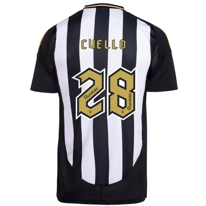 Danxen Heren Tomás Cuello #28 Wit Zwart Thuisshirt Thuistenue 2025/26 T-Shirt
