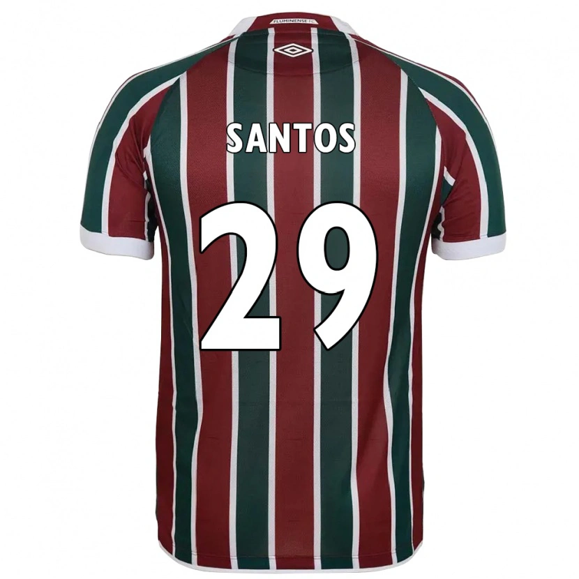 Danxen Heren Thiago Santos #29 Groen Maroon Wit Thuisshirt Thuistenue 2025/26 T-Shirt