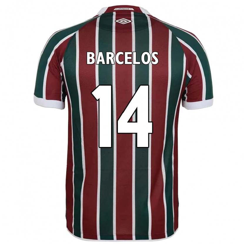 Danxen Heren Danilo Barcelos #14 Groen Maroon Wit Thuisshirt Thuistenue 2025/26 T-Shirt