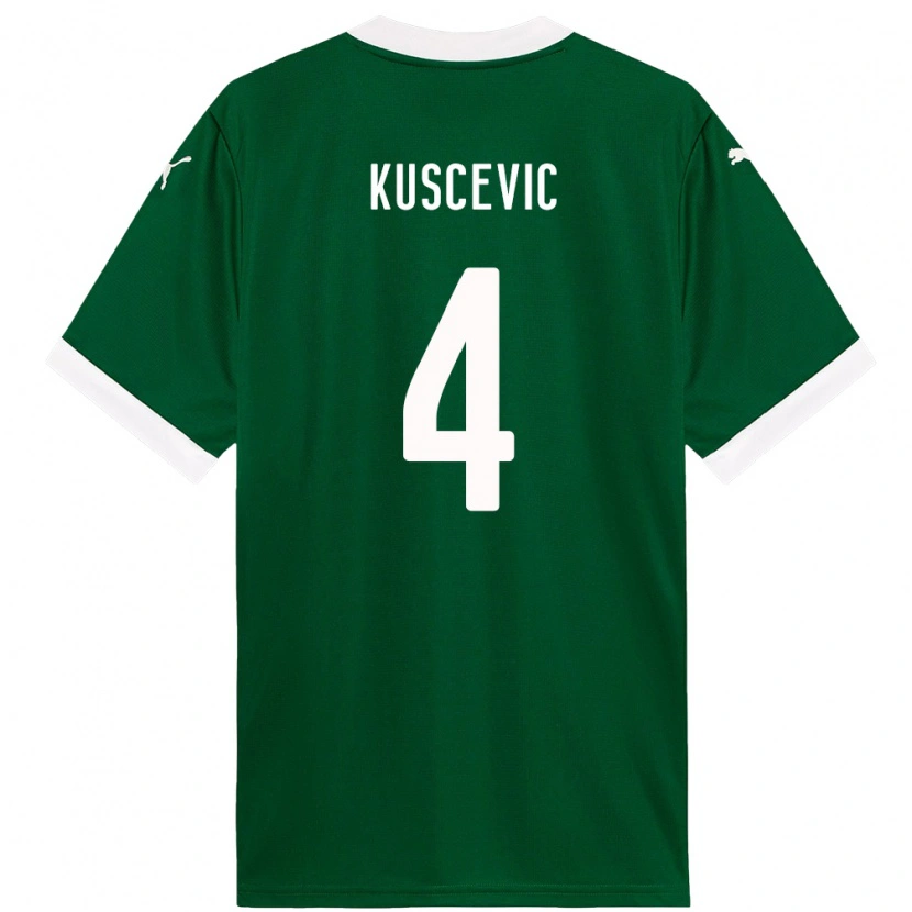 Danxen Heren Benjamin Kuscevic #4 Groen Wit Thuisshirt Thuistenue 2025/26 T-Shirt