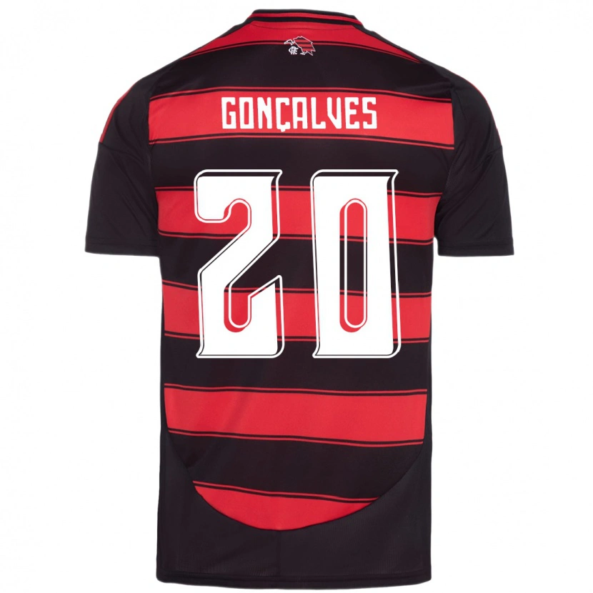 Danxen Heren Matheus Gonçalves #20 Rood Zwart Thuisshirt Thuistenue 2025/26 T-Shirt