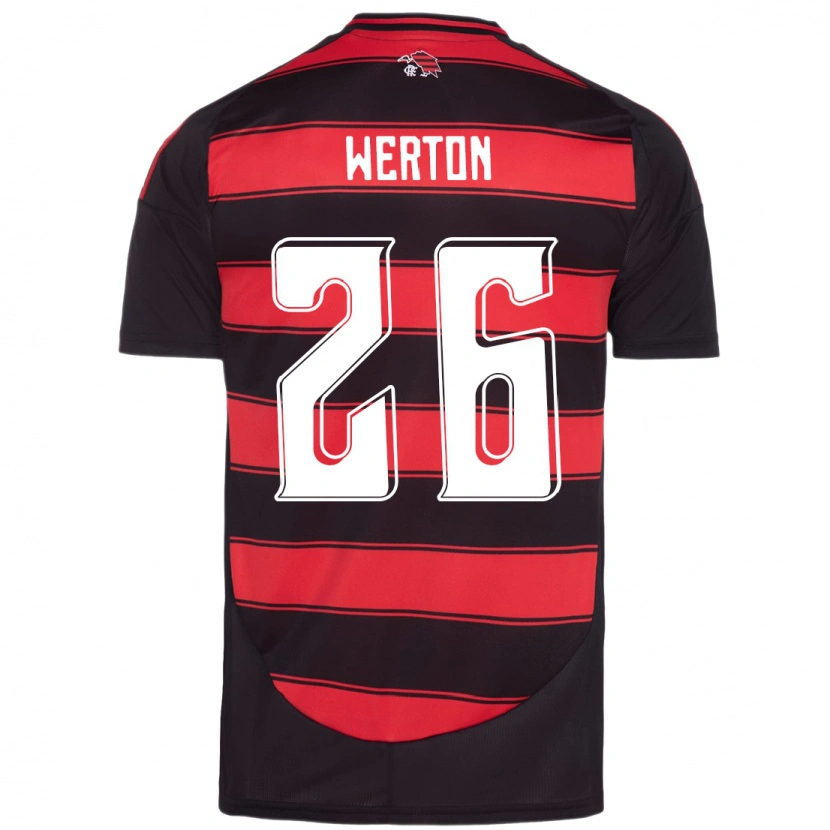 Danxen Heren Werton #26 Rood Zwart Thuisshirt Thuistenue 2025/26 T-Shirt
