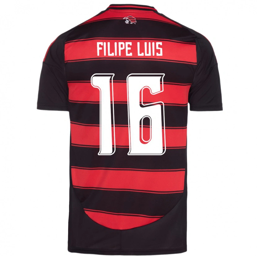 Danxen Heren Filipe Luis #16 Rood Zwart Thuisshirt Thuistenue 2025/26 T-Shirt