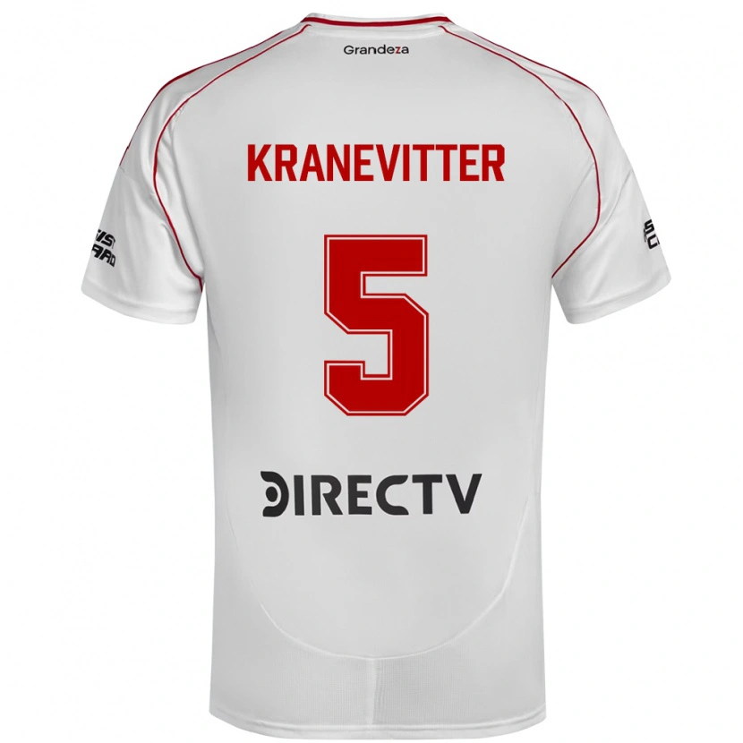 Danxen Heren Matías Kranevitter #5 Wit Rood Thuisshirt Thuistenue 2025/26 T-Shirt