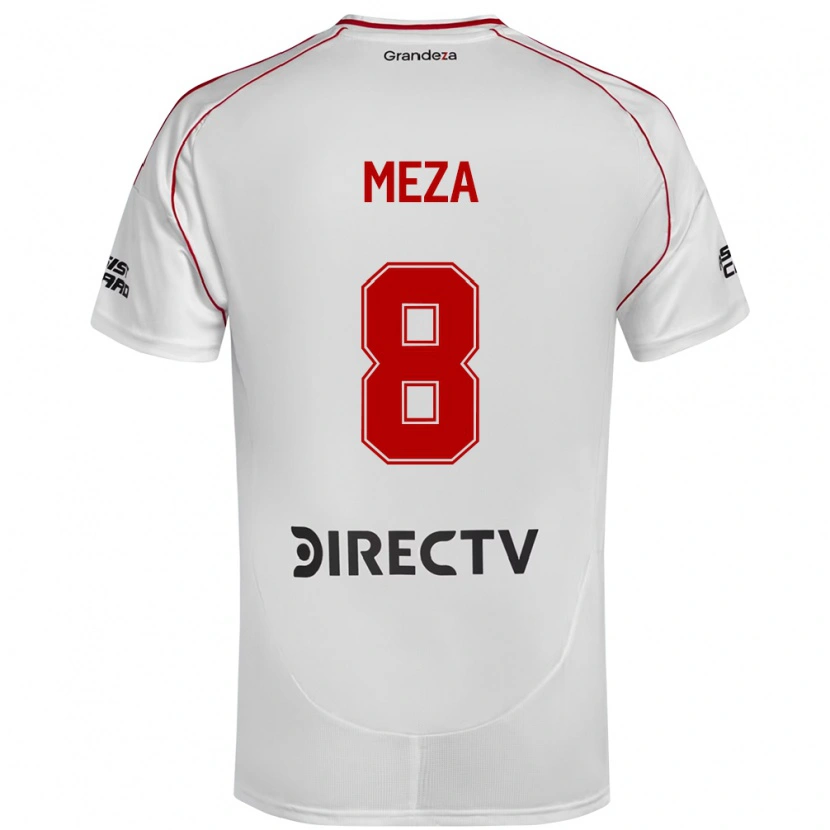 Danxen Heren Maximiliano Meza #8 Wit Rood Thuisshirt Thuistenue 2025/26 T-Shirt