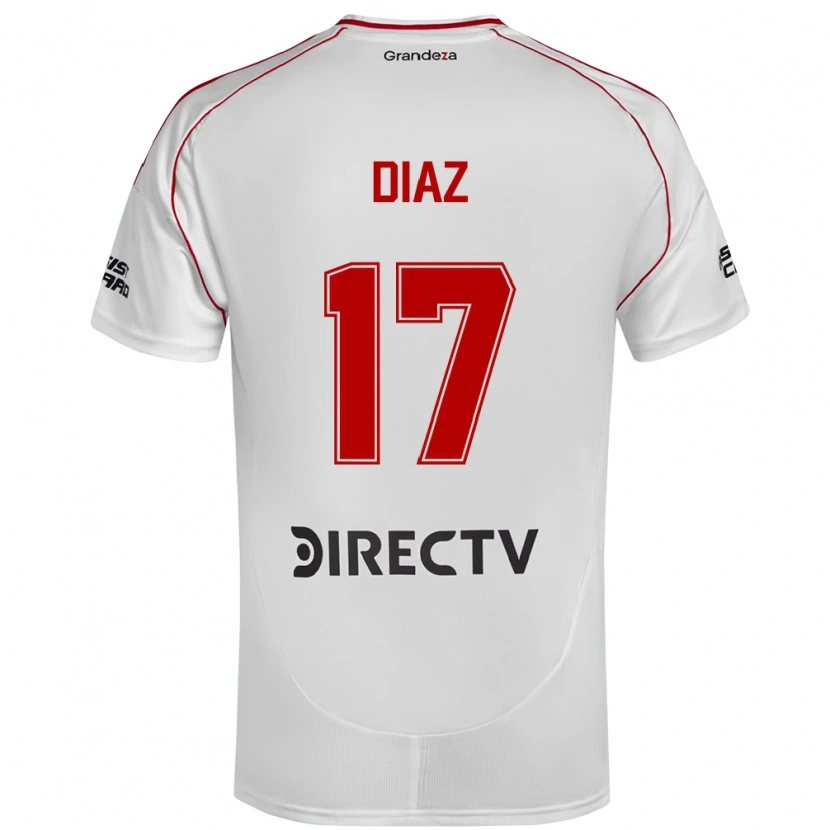 Danxen Heren Paulo Díaz #17 Wit Rood Thuisshirt Thuistenue 2025/26 T-Shirt