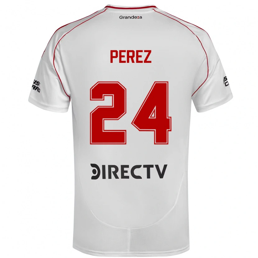 Danxen Heren Enzo Pérez #24 Wit Rood Thuisshirt Thuistenue 2025/26 T-Shirt