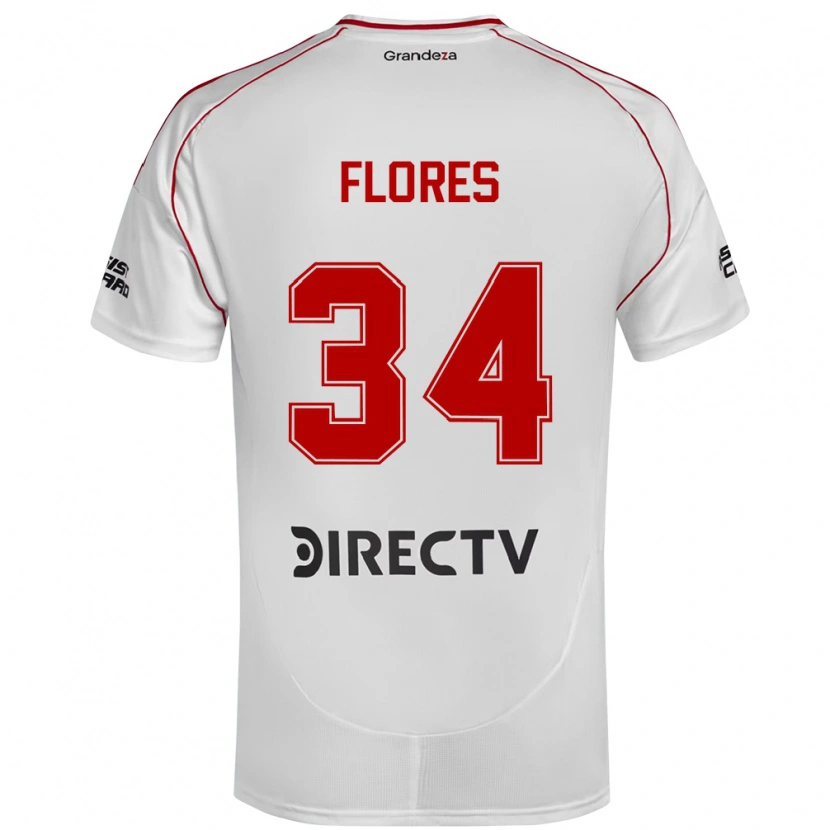 Danxen Heren Brenda Flores #34 Wit Rood Thuisshirt Thuistenue 2025/26 T-Shirt