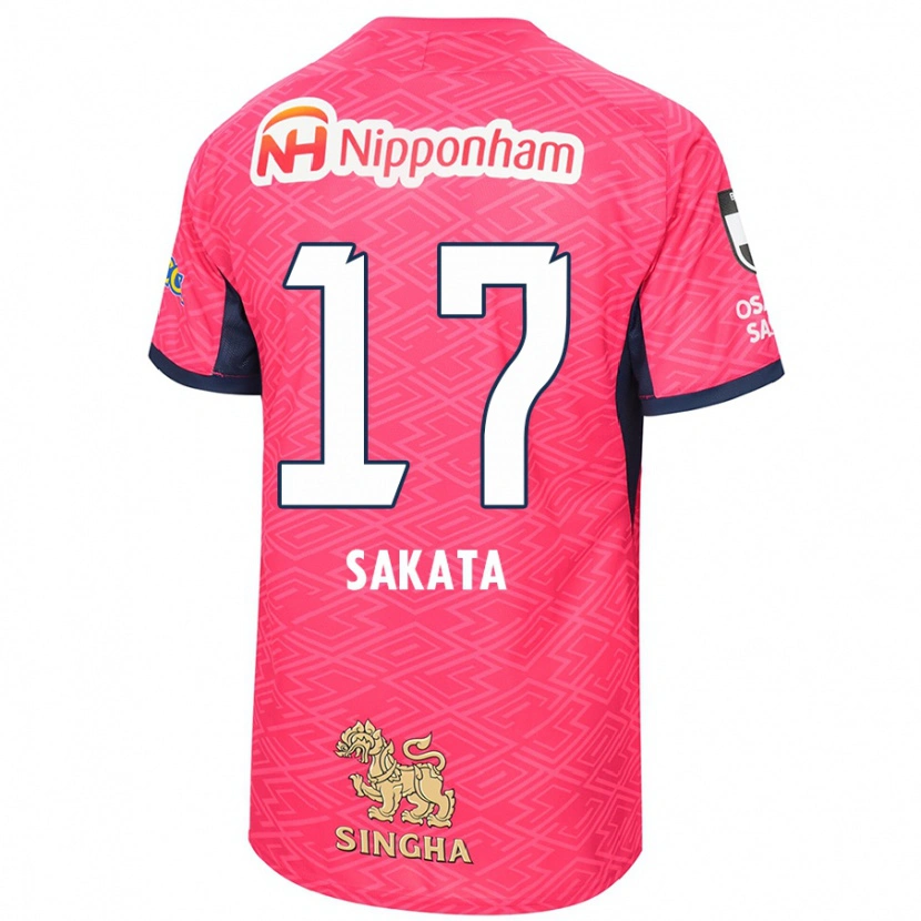 Danxen Heren Reiya Sakata #17 Sakura Roze Wit Thuisshirt Thuistenue 2025/26 T-Shirt