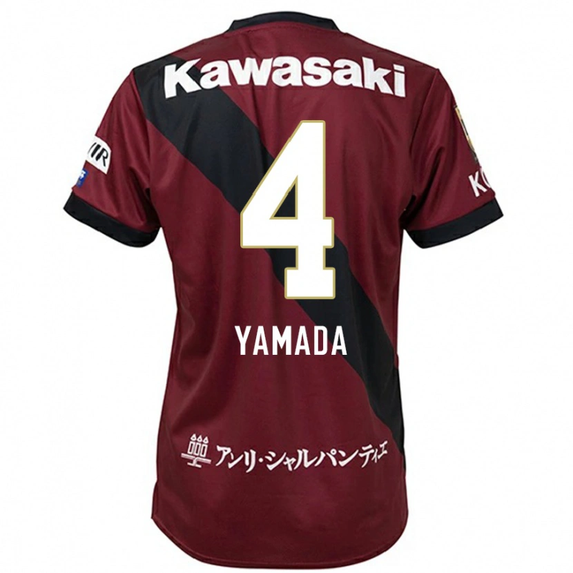 Danxen Heren Kaito Yamada #4 Bourgondisch Zwart Thuisshirt Thuistenue 2025/26 T-Shirt