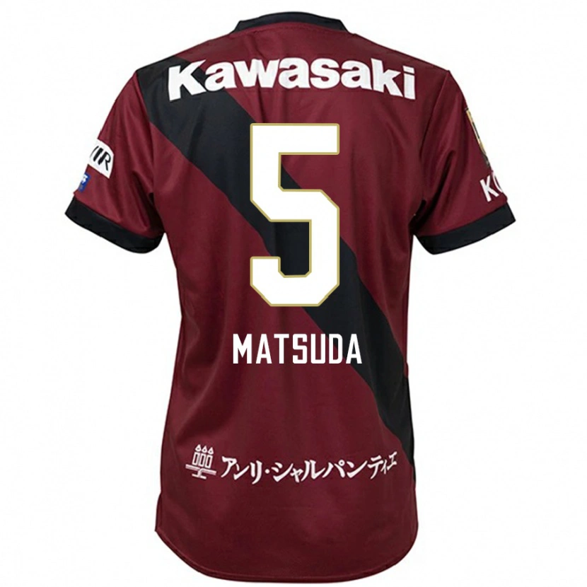 Danxen Heren Shido Matsuda #5 Bourgondisch Zwart Thuisshirt Thuistenue 2025/26 T-Shirt