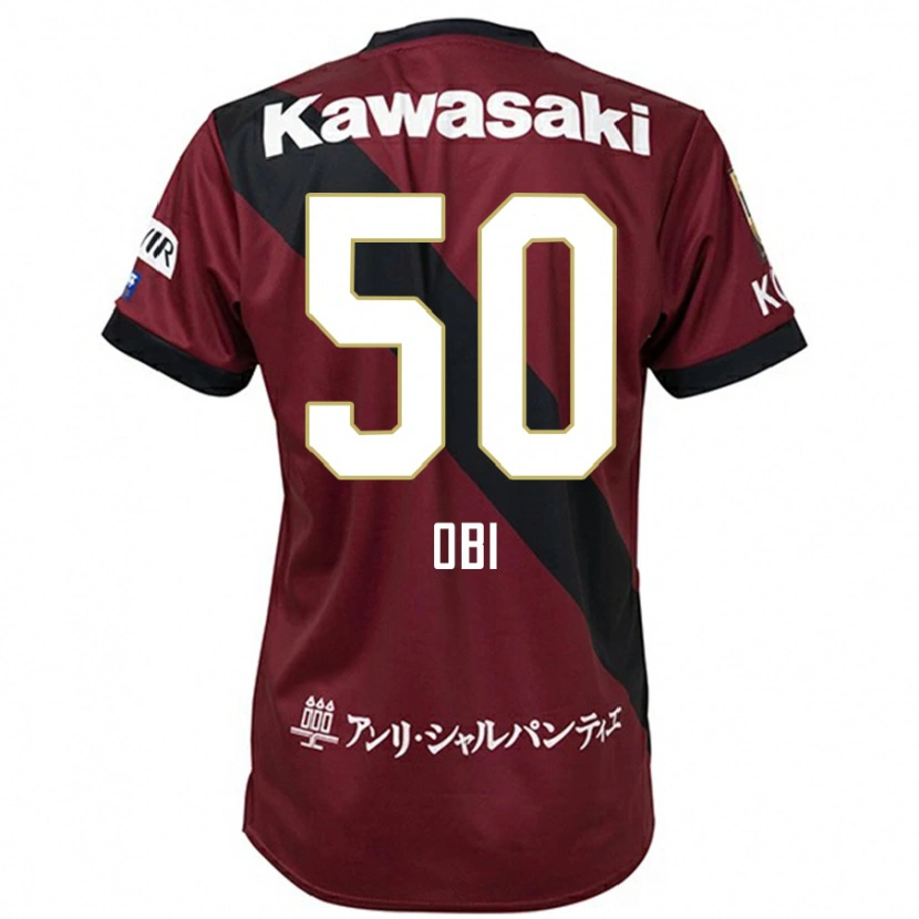 Danxen Heren Powell Obinna Obi #50 Bourgondisch Zwart Thuisshirt Thuistenue 2025/26 T-Shirt