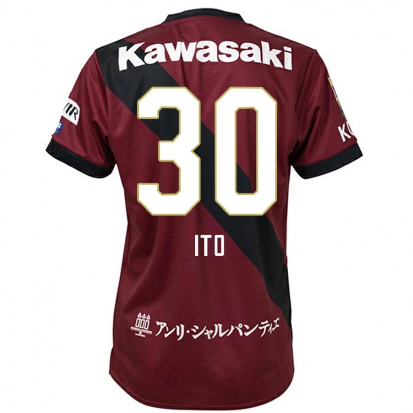 Danxen Heren Genta Ito #30 Bourgondisch Zwart Thuisshirt Thuistenue 2025/26 T-Shirt
