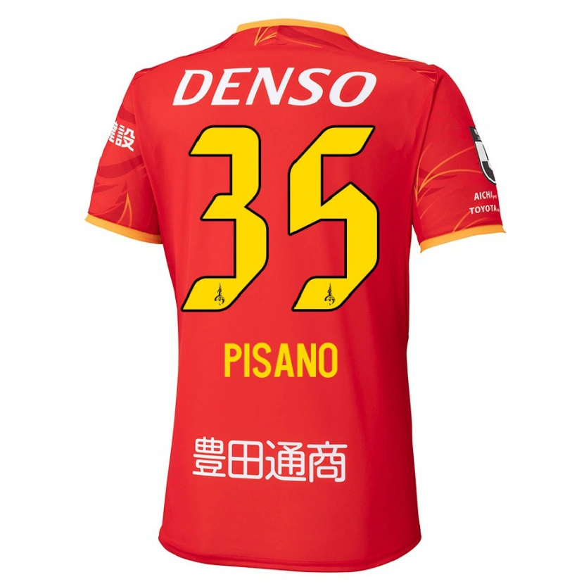 Danxen Heren Alexandre Pisano #35 Rood Geel Thuisshirt Thuistenue 2025/26 T-Shirt