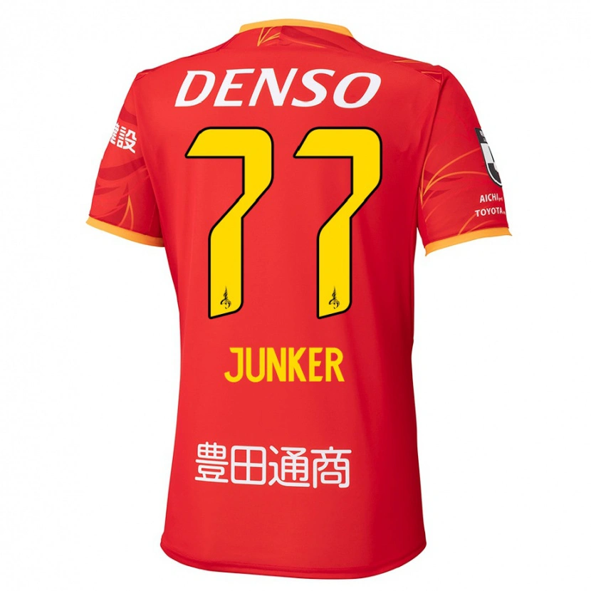 Danxen Heren Kasper Junker #77 Rood Geel Thuisshirt Thuistenue 2025/26 T-Shirt