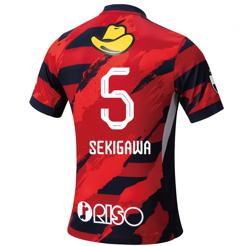 Danxen Heren Ikuma Sekigawa #5 Rood Zwart Thuisshirt Thuistenue 2025/26 T-Shirt