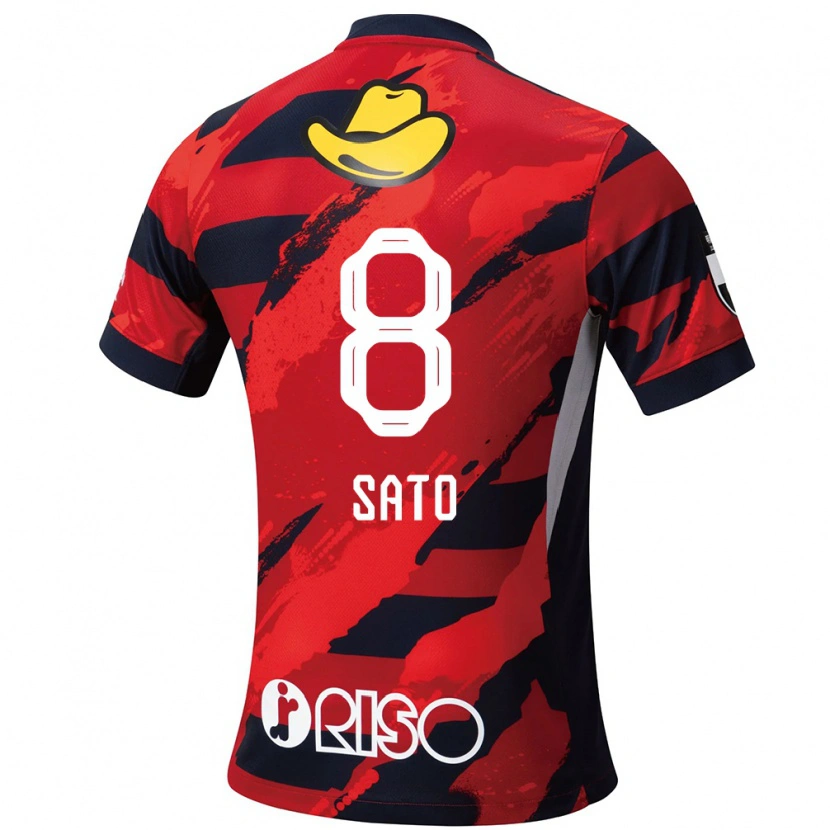 Danxen Heren Yuto Sato #8 Rood Zwart Thuisshirt Thuistenue 2025/26 T-Shirt