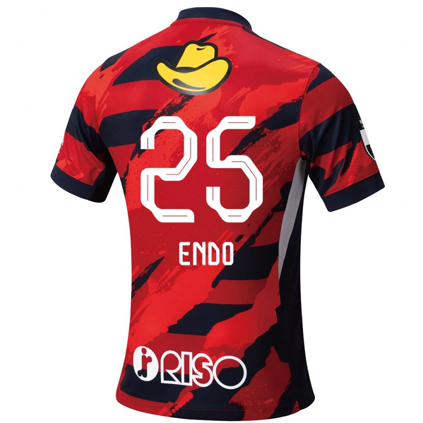 Danxen Heren Yasushi Endo #25 Rood Zwart Thuisshirt Thuistenue 2025/26 T-Shirt