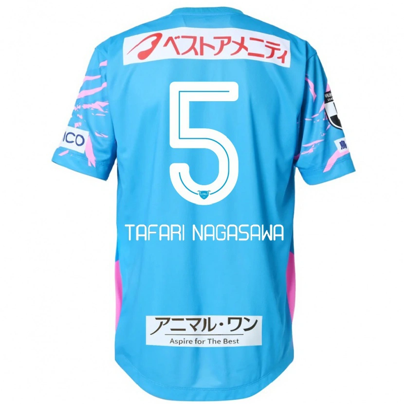 Danxen Heren Shiva Tafari Nagasawa #5 Blauw Roze Thuisshirt Thuistenue 2025/26 T-Shirt