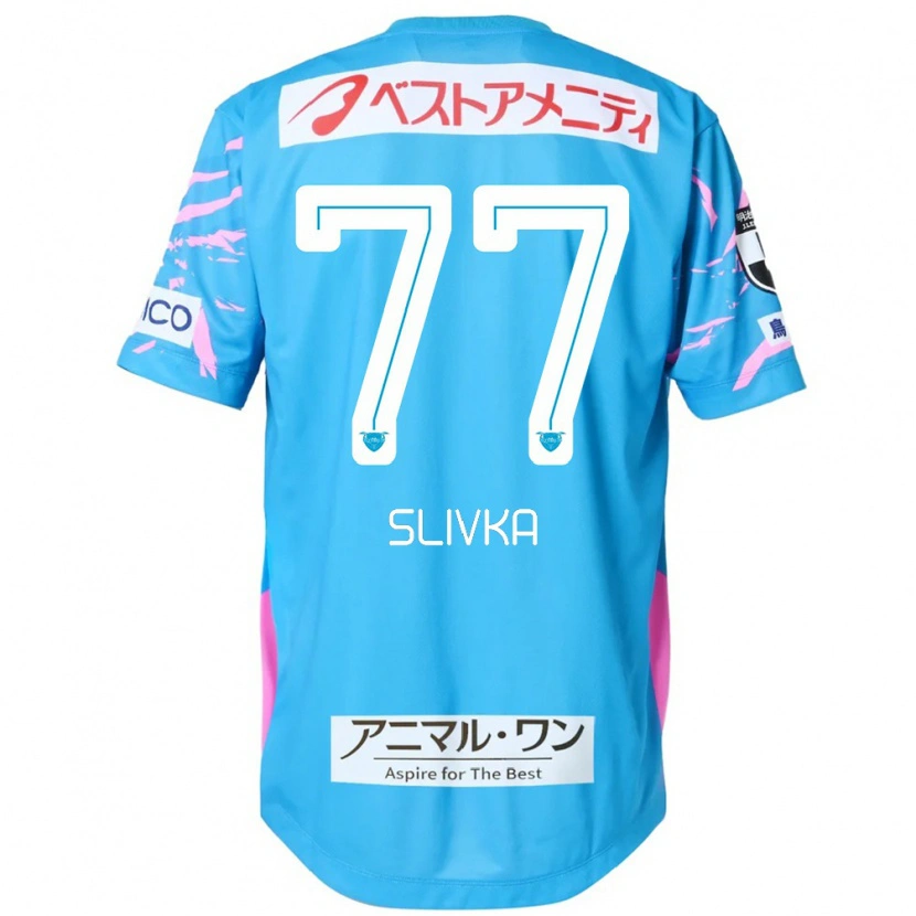 Danxen Heren Vykintas Slivka #77 Blauw Roze Thuisshirt Thuistenue 2025/26 T-Shirt