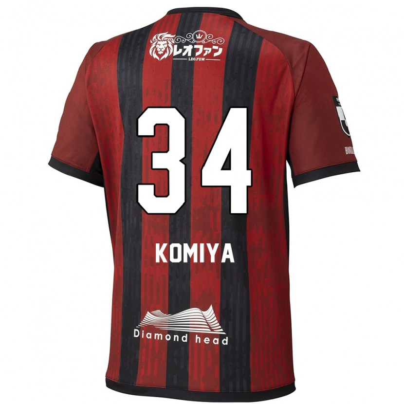 Danxen Heren Masaki Komiya #34 Rood Zwart Thuisshirt Thuistenue 2025/26 T-Shirt