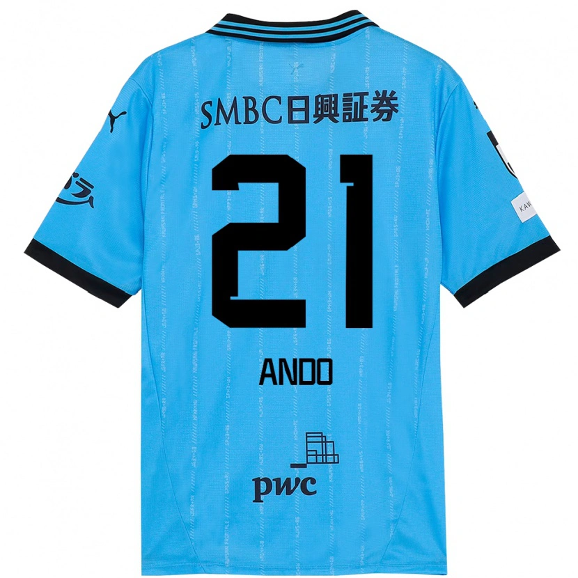 Danxen Heren Shunsuke Ando #21 Hemelsblauw Zwart Thuisshirt Thuistenue 2025/26 T-Shirt