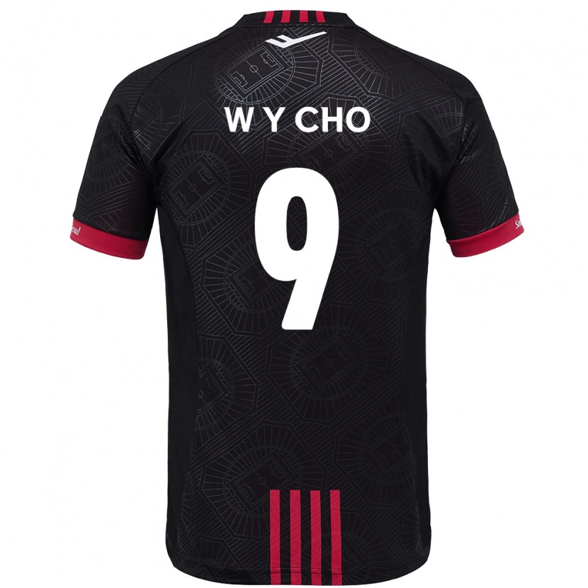 Danxen Heren Young-Wook Cho #9 Zwart Rood Thuisshirt Thuistenue 2025/26 T-Shirt