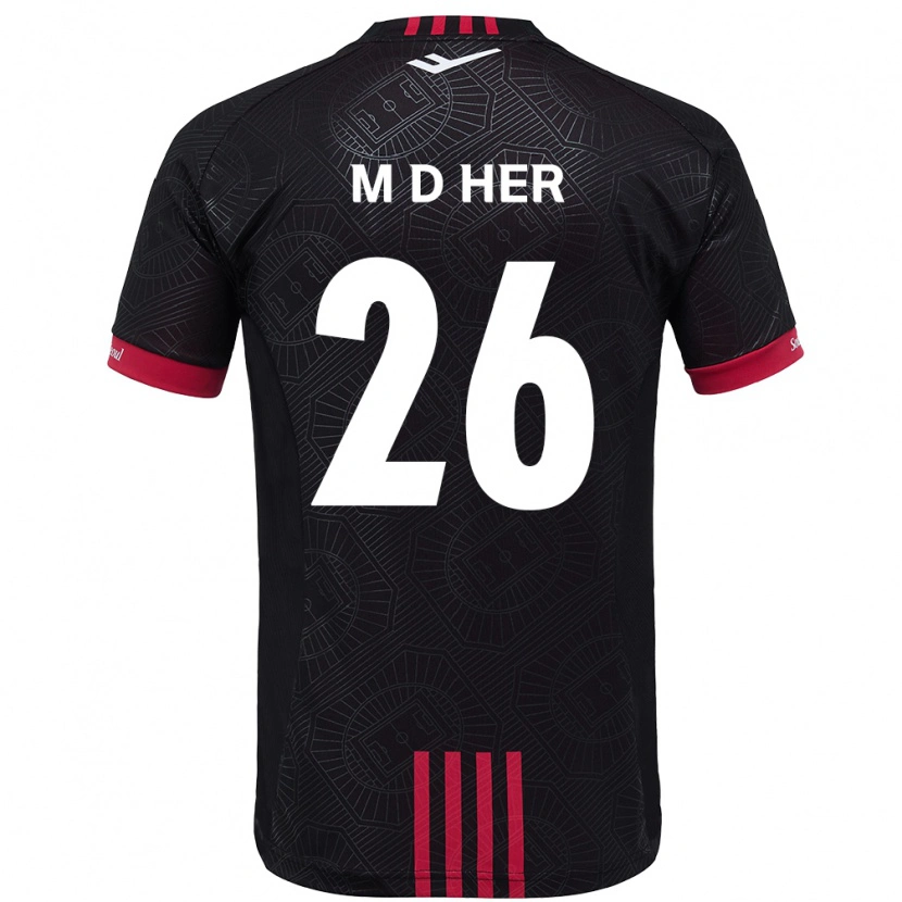 Danxen Heren Dong-Min Her #26 Zwart Rood Thuisshirt Thuistenue 2025/26 T-Shirt